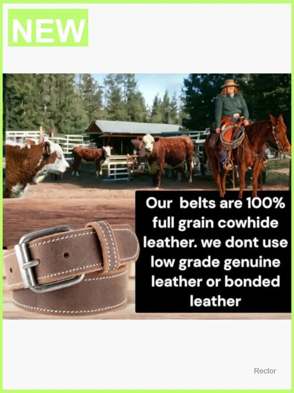 Men's Full Grain Leather Dress Belt 1.5